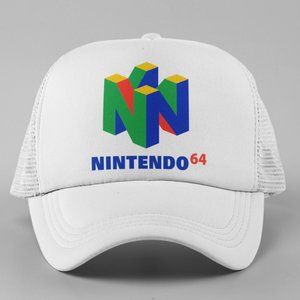 NEW Nintendo N64 Logo Foam Trucker Mesh Snapback WHITE